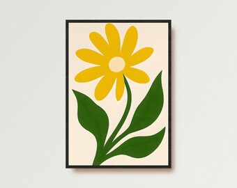 Illustrazione di fiori gialli - Arte murale moderna stampabile - Vibrante