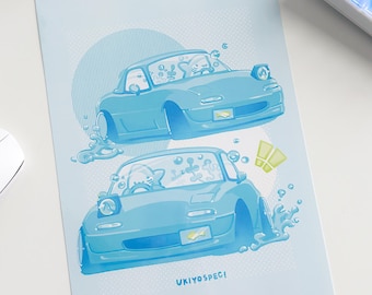 LARGE Shark Aquatic Miata Drifting Print