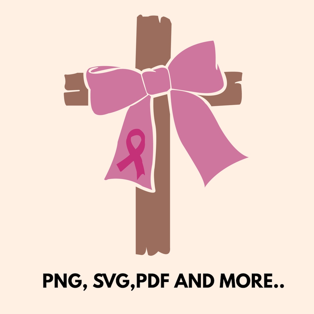 Breast Cancer Ribbon Cross Clipart – Pink Ribbon and Christian Cross ...