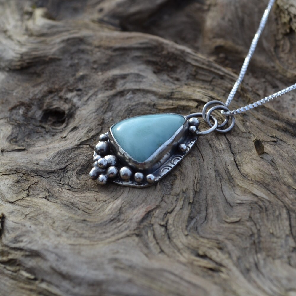 Serling Silver and Larimar Pendant - Etsy