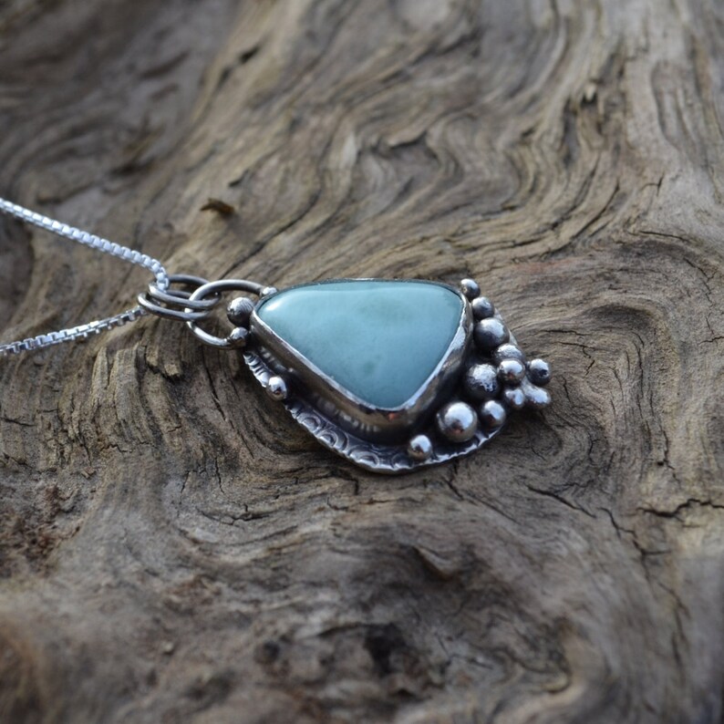 Serling Silver and Larimar Pendant - Etsy