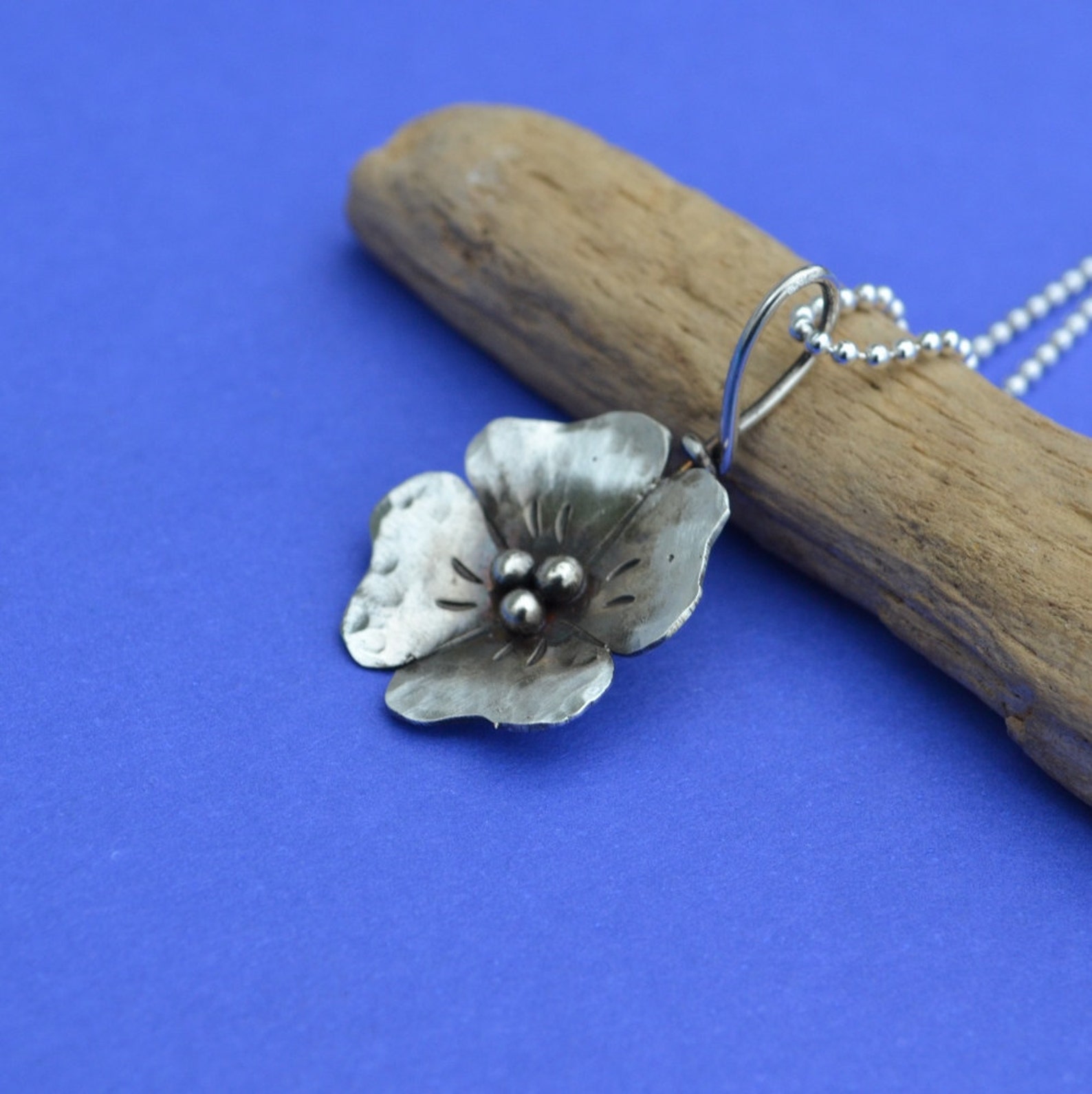 Sterling Silver Wild Rose Pendant Etsy