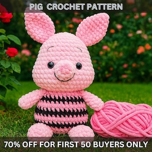 No-Sew Pig Crochet Pattern: Easy Amigurumi Plushie (PDF Pattern)