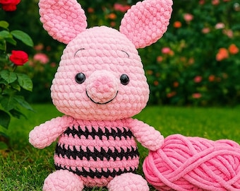Pig No Sew Crochet Pattern, No Sew Amigurumi Crochet Patterns, Crochet Pattern, Plushie Pattern