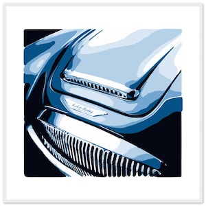 Bold Austin Healey 3000 Poster - Mounted Framed Graphic Print, Perfect Car Decor