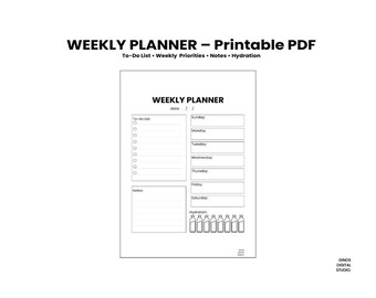 Weekly Planner Printable PDF | Time Blocking Planner | Productivity Planner | Instant Download | US Letter A4
