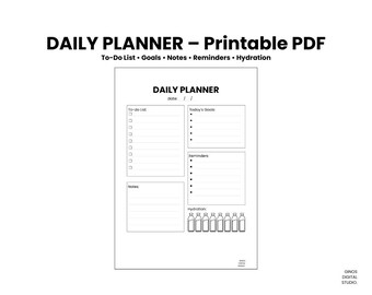 Daily Planner Printable PDF | Time Blocking Planner | Productivity Planner | Instant Download | US Letter A4