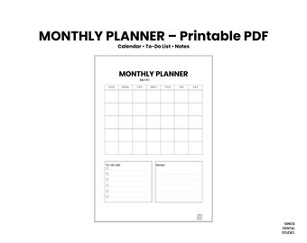 Monthly Budget Planner | Time Blocking Planner | Productivity Planner | Instant Download | US Letter A4