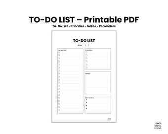 To Do List Printable PDF | Time Blocking Planner | Productivity Planner | Instant Download | US Letter A4