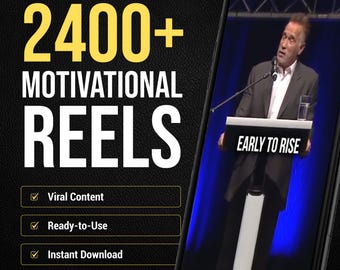 Bundel met 2400+ virale motiverende rollen | PLR + MRR | Anonieme TikTok-, Instagram- en YouTube-shorts | Bewerkbare canvassjablonen