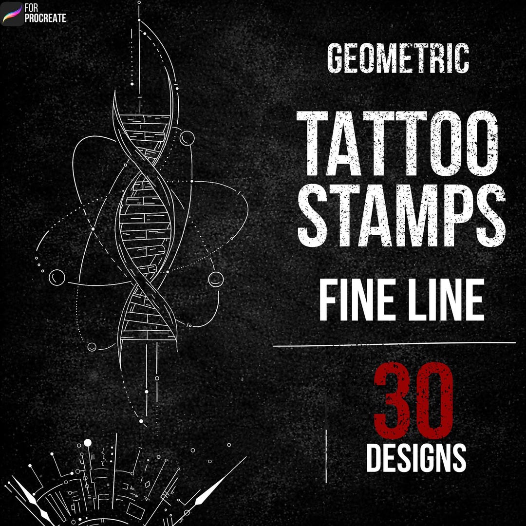 Fine Line Tattoo Stamps for Procreate - Etsy