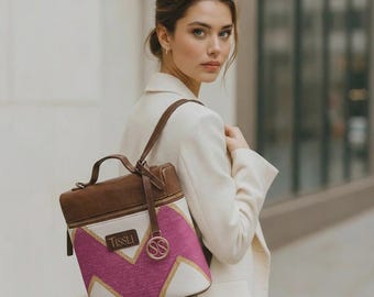 Handmade Travel Cotton Backpack: Eco-Friendly Nepal Rug Bag | School, Travel Minimalistic Gift for him/her | NEW YEAR gift