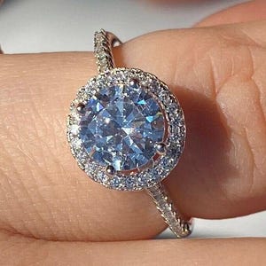 Women&#39;s MOISSANITE 1.2ct Engagement Promise Ring Solid 925 Sterling Silver