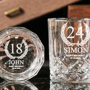 Personalisierte Geburtstag Alter Glas Pint Whisky Glas Geschenke Ideen Geschenke für Geburtstag 18