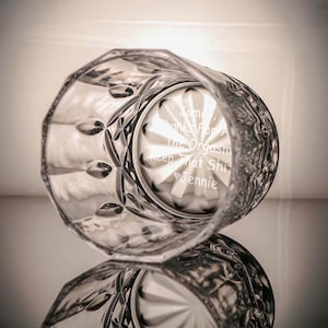 Laser Etched Handwriting on Bottom of Rocks Glass - Secret Message Rocks Glass - Engrave Your Handwritten Message on Bottom of Rocks Glass