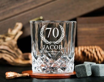 Personalised Birthday Crest Whiskey Stern Glass Gifts Ideas For 18th 21st 30th 40th Mens Dad Son Presents Laser Engraved Fast Delivery