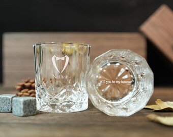 Verre à whisky personnalisé, cadeau de proposition de garçon d'honneur