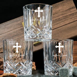 Custom Father&#39;s Day Gifts for Godfather - Personalized Godfather Gift on Rock Glass - Whiskey Glass Gifts from Goddaughter
