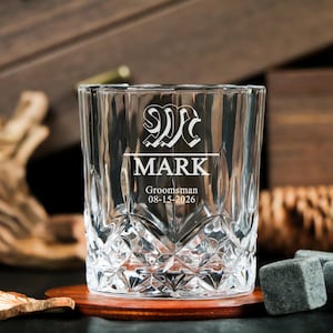 Groomsmen Whiskey Glasses, Groomsmen Gift Idea, Engraved Old Fashion, Personalized Groomsmen, Best Man Gift, Groomsmen Proposal Gifts