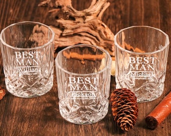 Verre à whisky Best Man personnalisé, cadeau de garçon d'honneur gravé