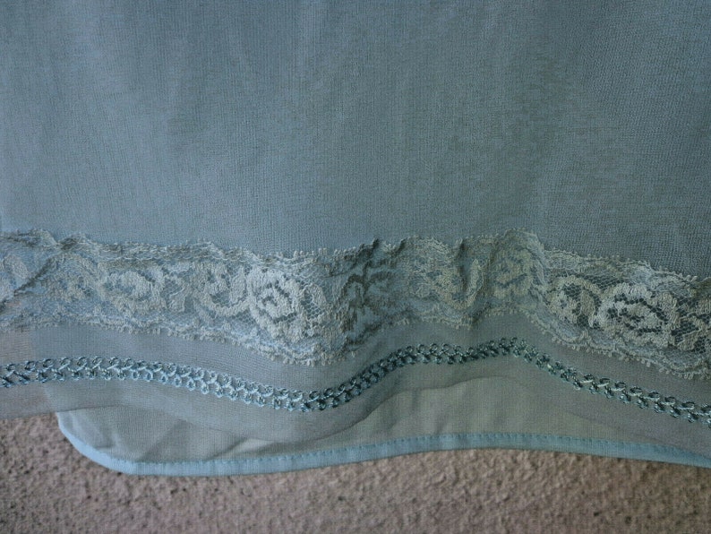 Blue 2 Layers Babydoll Nightgown 1960s Nightgown Short Nightgown 44 Bust Sheer Nightgown Double Chiffon Nightgown Nylon NIGHTGOWN