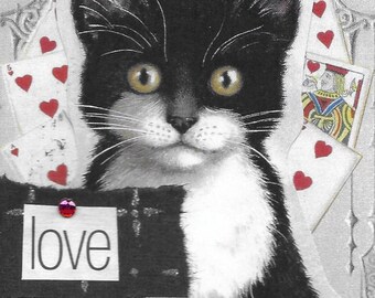 love more cat greeting card