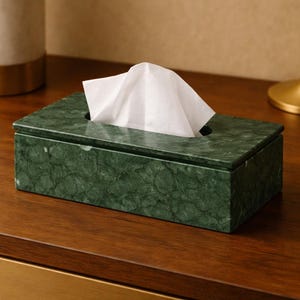 Green Marble Tissue Box Holder