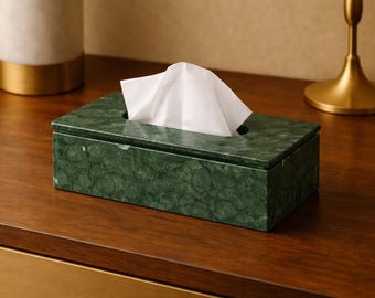 Green Marble Tissue Box Holder