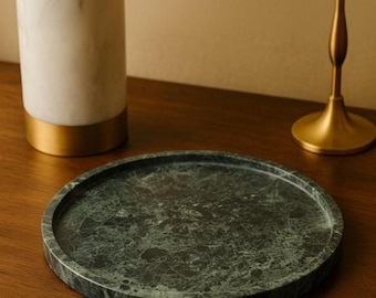 Green Marble Round Tray