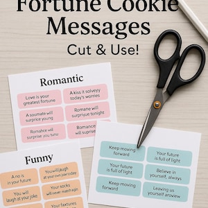 Printable Fortune Cookie Messages: Romantic, Funny, Motivational Quotes (PDF Download)