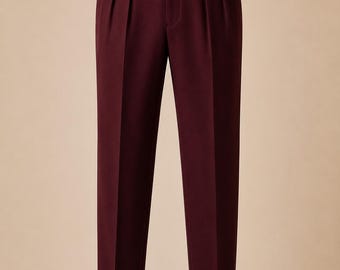 Luxus Herren Doppelfaltenhose | Alte Geldsäckchenhose | Seitliche Versteller, maßgeschneiderte Passform, formelle Hosen, Premium Business & Hochzeitshosen