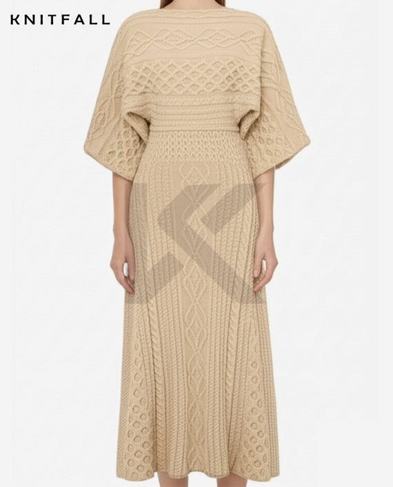 midi cable knit dress English Factory Women's Cable Knit Mock Neck Midi Dress