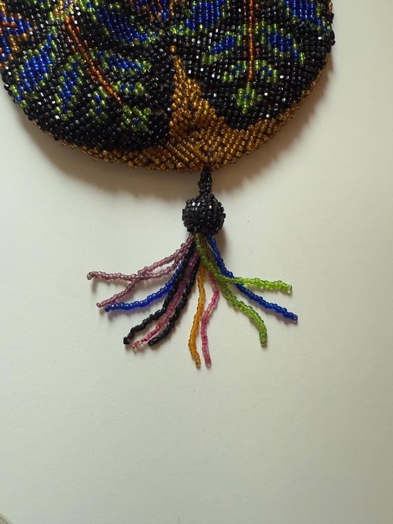 Antique Victorian Reticule beadwork bag - Gem
