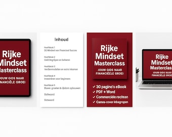 Masterclass « Mindset Rich » (eBook) | Argent et croissance financière | Guide numérique sur les revenus passifs et l'investissement | PDF imprimable