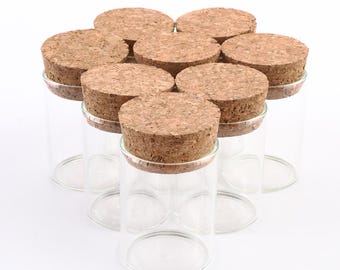 27 Pack 15ml (0.5 oz) Glass Bottles, Small Bottles with Corks, Empty Jars for DIY Crafts and Storage Solutions