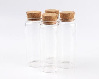 4 Pack 5.07 oz (150 ml) Glass Bottles, Small Bottles with Corks, Empty Jars for DIY Crafts and Storage Solutions