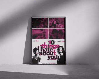 Poster di "10 cose che odio di te", stampa del film commedia romantica degli anni '90