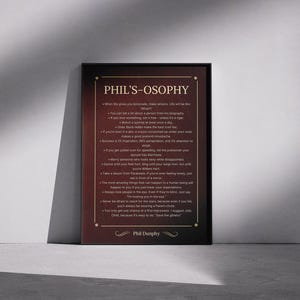 Phil&#39;s-Osophy Poster: Modern Family TV Show Art Print
