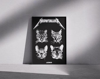 Meowtallica Cat Poster: Music-Inspired Wall Art