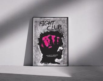Poster di Fight Club: arte cinematografica disegnata a mano, arredamento classico di culto
