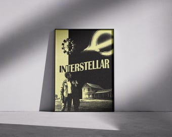 Poster retrò di fantascienza spaziale: vivace arte murale interstellare
