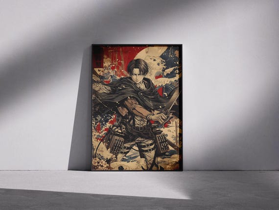Levi Ackerman Poster, Attack On Titan Anime Wall Art, Manga Artwork