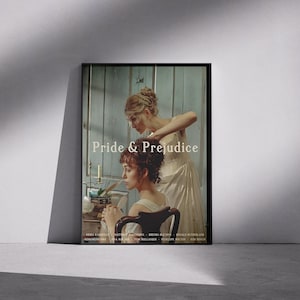 Pride and Prejudice Movie Poster, Jane Austen Wall Art, Romantic Literary Decor, 2005 Film Aesthetic, Book Lover Gift, Unframed