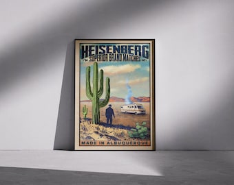 Poster vintage ispirato a Heisenberg: Breaking Bad Western Art
