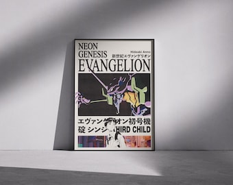 Poster di Neon Genesis Evangelion / Stampa artistica vintage di anime e manga