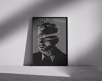 Locandina del film Shutter Island: stampa artistica minimalista di un thriller psicologico