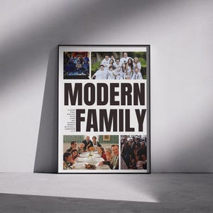 Modern Family Poster |Sitcom TV Show Wall Art | Funny Family Print | Phil, Claire, Gloria, Cam & More | Cozy Living Room Decor Gift,Unframed