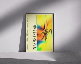 Poster dell'astronauta interstellare: vivace arte murale fantascientifica