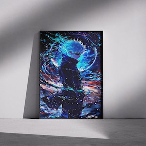 Poster Jujutsu Kaisen Gojo : impression d&#39;art manga anime, décoration d&#39;intérieur