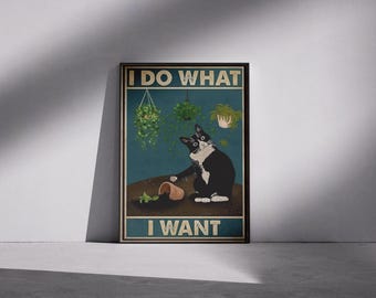 Stampa artistica di un gatto stravagante: divertente